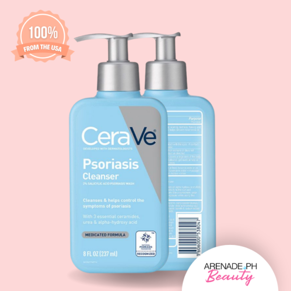 CeraVe Psoriasis Cleanser 2% Salicylic Acid with 3 Essential Ceramides, Urea & Alpha-hydroxy acid (8