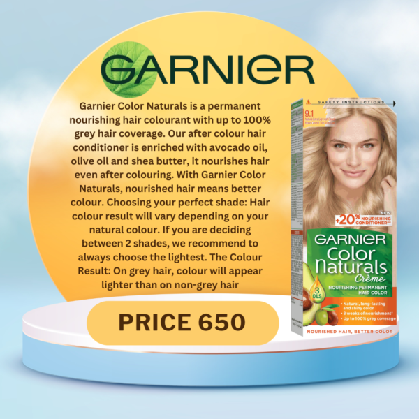 Garnier Color Naturals Hair Dye Very Light Ash Blonde 9.1